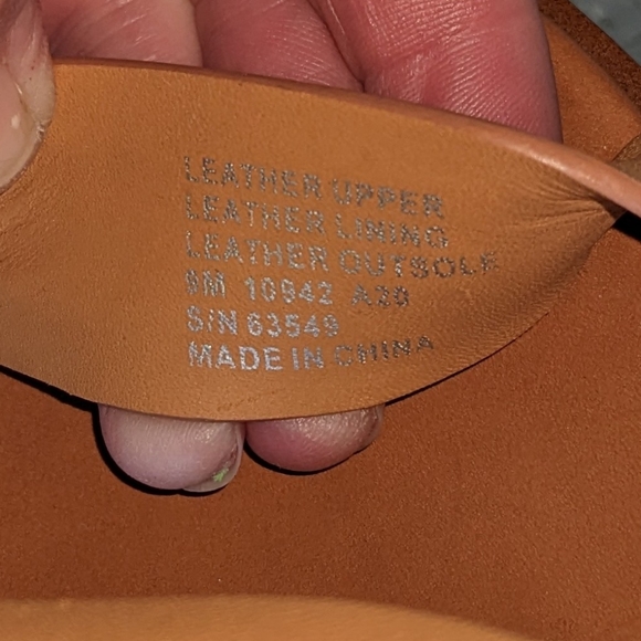 Tory Burch ~NEW SELBY 120mm Selby Wedge Sandals Brown Camel Leather Strap 9M - Picture 8 of 8